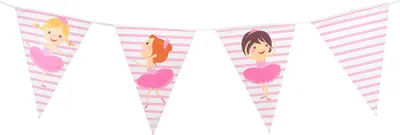 Imagen del producto de Guirnalda de banderines con forma de pequeñas bailarinas, 270 cm - Talla única