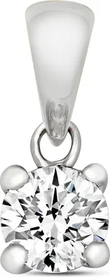Produktbild von Funkelndes Feuer Schöner 9 Karat (375) Weißgold Damen - Diamant Anhänger Brillant-Schliff 0.30 Karat H - I1; TRS315949KW