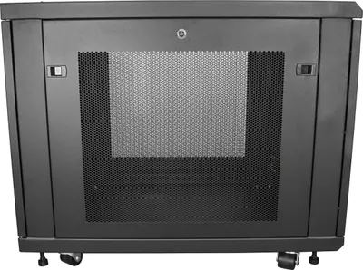 Zdjęcie produktu dla StarTech.com RK1233BKM, Stojak wolnostojący, 12U, 450 kg, Zamek, Zarządzanie okablowaniem, Kółka