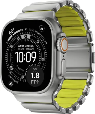 Image de Nomad Stratos Bracelet Matériel Naturel 45/46/49mm – Matériel en Titane de Grade 4 – Conçu pour Apple Watch Ultra 1-3 – Résistant aux Rayures et à l'Eau - Jaune