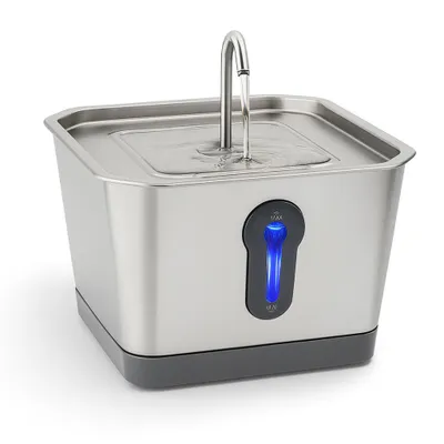 Produktbild von PotWatch Smarter Trinkbrunnen für Katzen & Hunde 4L PotBar – Edelstahl Katzenbrunnen mit App-Steuerung, Ultra-Leise, Automatischer Wasserfluss, WiFi