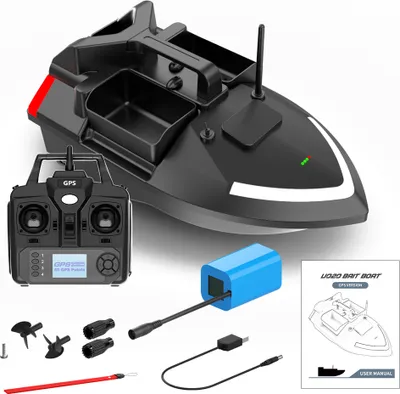 Produktbild von GPS Rybářské návnady člun 500m dálkově ovládané návnady člun Dual Motor Fish Finder 2KG nabíjení Podpora automatické plavby / návrat / korekce trasy s nočním světlem blikač pro rybaření