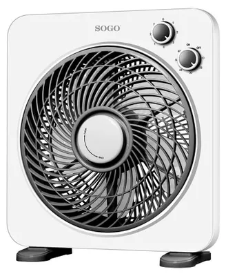 Immagine prodotto di Sogo VEN-SS-21125, Ventilatore a elica domestico, Nero, Bianco, Pavimento, 25 cm, 1 h, CA