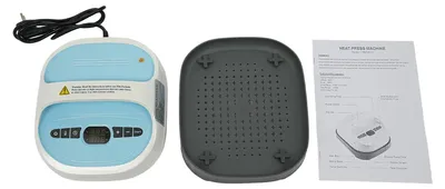 Image de Mini-presse thermique portable - Presse à transfert numérique - 540 W - 21 × 24 cm - 0–250 °C - Minuteur 0–999 s - Prise européenne - Bleu