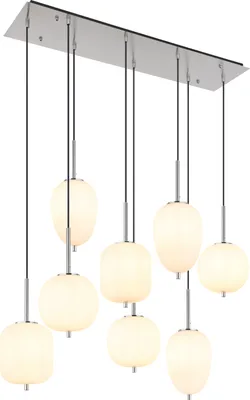 Produktbild von Globo Lighting Hängeleuchte Metall Nickel matt, 8x E14