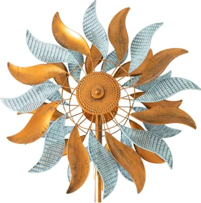 Produktbild von Windrad Fire Flower, Windspiel mit 2 gegenläufigen Rotoren 213 cm hoch