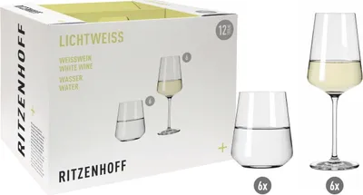 Produktbild von LICHTWEISS JULIE WEIßWEIN- UND WASSERGLAS-SET #1 VON NADINE NIGGEMEIER
