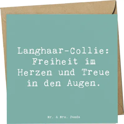 Produktbild von Mr. & Mrs. Panda Grußkarte Spruch Langhaar Collie Treue - Meeresbrise - Geschenk, Klappkarte, Hundeessenz, Hunde, faltkarte, Hunderassen Vielfalt, treuer Freund