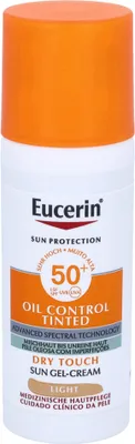 A product shot of a Eucerin Sun Protection bottle.