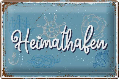 Produktbild von Blechschild Spruch 30x20cm Heimathafen