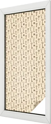 Obrázek produktu pro Vitrážová fólie na okno - 116x50 cm - vitrážový vzor - neprůhledná dekorativní fólie na ochranu soukromí - samolepicí, UV ochrana - Tajemné klíče