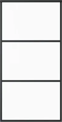 Image de vidaXL Porte coulissante verre ESG et aluminium 102x205 cm noir