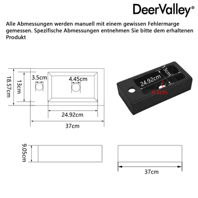Produktbild von DeerValley DV-1V0091L rechteckig waschbecken klein, mini waschbecken,kleines Badezimmer-Gaen ，kleines  waschbecken klein gäste wc(linke Han)