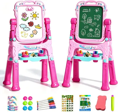 Productafbeelding van 3-in-1 kinderezel, kinderbord dubbelzijdig