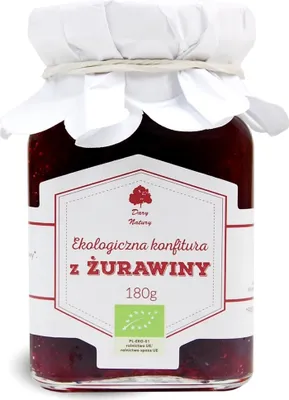 Zdjęcie produktu dla KONFITURA Z ŻURAWINY180 g - DARY NATURY