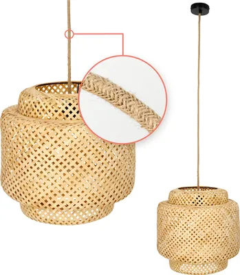 Produktbild von Boho Hängelampe 40cm Bambusschirm E27
