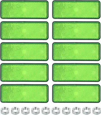 Productafbeelding van Rechthoekige reflectoren achter, 10 stuks veiligheidsreflecterende waarschuwingsreflector