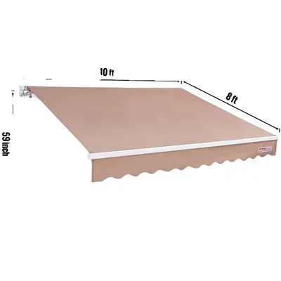 Obrázek produktu pro Zatahovací slunečník, manuální ovládání, vodoodpudivý polyester, 8x7 stop