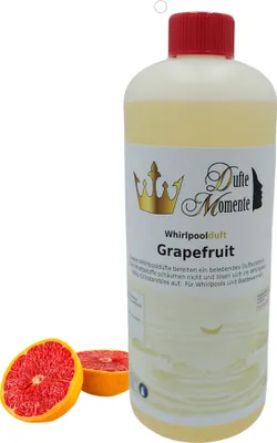 Produktbild von Dufte Momente | Whirlpool Duft 1 Liter Grapefruit | mit naturreinen und natürlichen ätherischen Ölen | kein Schaum | vegan und ohne Tierversuche