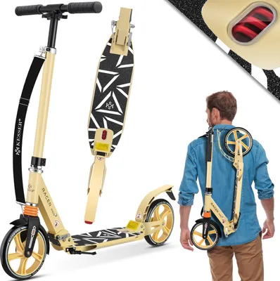 Produktbild von KESSER® Cityroller Scooter 205mm Räder PolyurethanBig Wheel - Pro-S Tretroller mit Doppel Federung, City-Roller Scooter klappbar und Höhenverstellbar, Roller Kickscooter für Erwachsene und Kinder