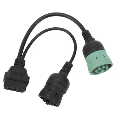 Obrázok produktu pre Kábel OBD2 pre nákladné vozidlá OBDII 16 pinová samica na 6pinový J1708 9pinový J1939 Splitter Y Diagnostický kábel skenera pre osobné vozidlá