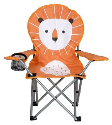 Produktbild von Kinder-Campingstuhl Faltstuhl Klappstuhl Anglerstuhl Strandstuhl Gartenstuhl Kinderstuhl Angelstuhl klappbar, Variante:Löwe