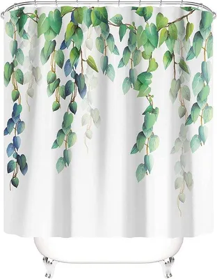 Immagine prodotto di Tenda da doccia verde, antimuffa e lavabile - con 12 anelli a C - 180x200 cm