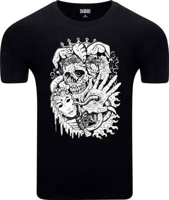 Obrázok produktu pre Diarbo Pánske tričko s desivou potlačou Joker Skull Black Veľkosť XL