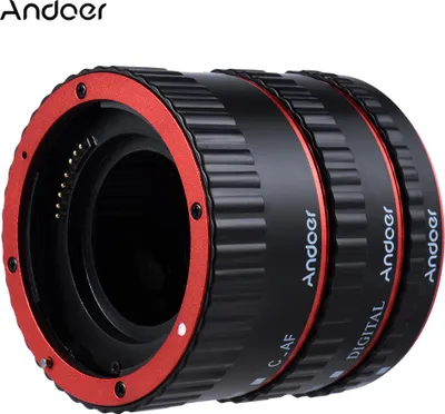 Obrázok produktu pre Farebný kovový TTL autofokusový makro predlžovací krúžok pre Canon EOS EF, EF-S, 60D, 7D, 5D II, 550D, červený
