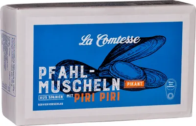 Obrázok produktu pre Hranaté mušle, pikantné s piri piri, 110 g