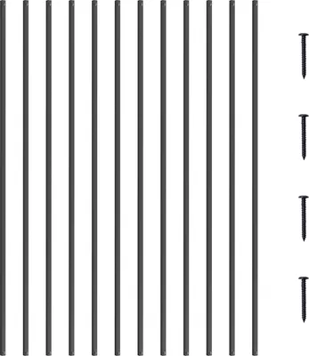 Obrázok produktu pre VEVOR kovové zábradlie na schody, 13 x 1118 mm, štvorcové, dekoratívne zábradlie z hliníkovej zliatiny, balenie po 31 ksPodlahové zábradlie so skrutkami, klasické, duté, rovné
