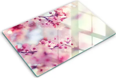 Produktbild von Abdeckung Glas - Küchenabdeckung - 80x52 cm - Abdeckplatte -Naturapfelblüten