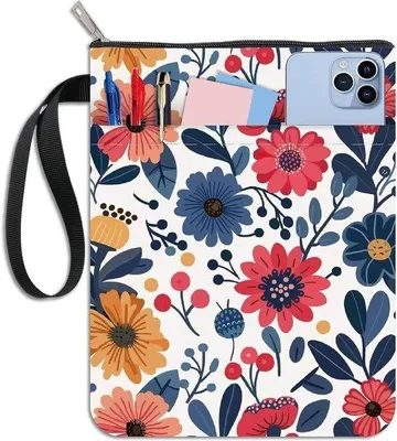 Produktbild von Weißer Buchschutz mit Reißverschluss und Extra-Tasche