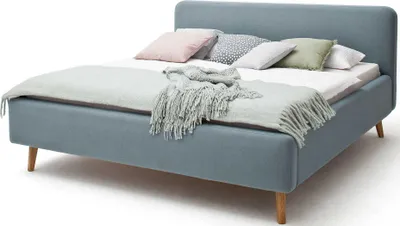 Produktbild von Polsterbett Tony 140x200 - eisblau