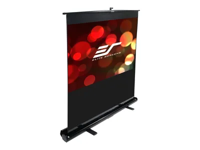 A portable projection screen is shown against a white background.