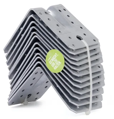 Produktbild von Alberts Schwerlast-Winkelverbinder mit Sicke | sendzimirverzinkt | 105 x 105 x 90 mm | 12er Set