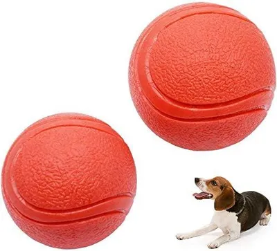 Produktbild von 2er-Pack Vollgummi-Hundebälle, bissfester und unzerstörbarer Vollgummi-Hüpfball für Hunde, Hüpfball aus Vollgummi für Haustiere