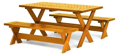 Obrázek produktu pro Zahradní stůl v moderním stylu, hnědé dřevo, piknik, rodina, terasa