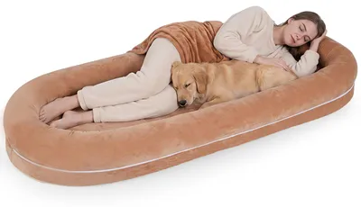 Produktbild von COSTWAY Hundebett für Menschen & Hunde 185x78x21cm, Bequemes Hundesofa in Menschengröße,Dog Bed mit rutschfester Unterseite & abnehmbarem Bezug & Deck
