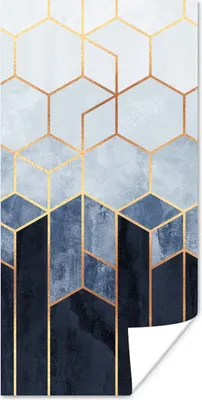 Produktbild von MuchoWow® Poster Sechseck - Gold - Schablonen 80x160 cm - Kinderzimmer