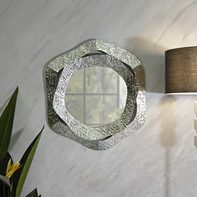 Produktbild von Dmora Spiegel Abacaxis 66x75h cm Silber Struktur Glas