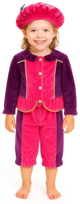 Productafbeelding van 3-delig Pietenpak Pietenkostuum Unisex - Roze-Paars - Maat 6-8 jaar