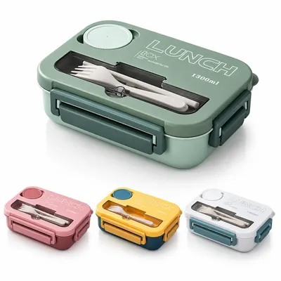 Produktbild von KANDONEX Brotdose mit Fächern 1300ml – Große Lunchbox Erwachsene & Kinder mit 4 Unterteilungen, Bento Box Mikrowellengeeignet, Jausenbox Vesperbox