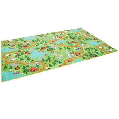 Produktbild von Kinder und Spielteppiche | Große Auswahl an Straßenteppichen | Pflegeleicht und Strapazierfähig, Größe:160x200 cm, Design:Campingplatz