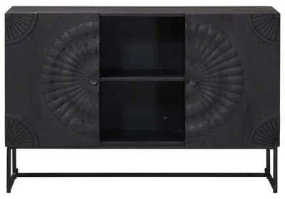 Produktbild von Saisonschlussverkauf - Sideboard 1 PC - Beistellkommode - für Esszimmer, Wohnzimmer, Küche - Schwarz 105x30x68cm - Kommoden Stilvoll4636