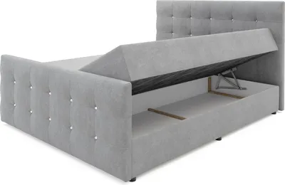 Produktbild von Boxspringbett Schlafzimmerbett MAURO 180x200cm Grau inkl.Bettkasten