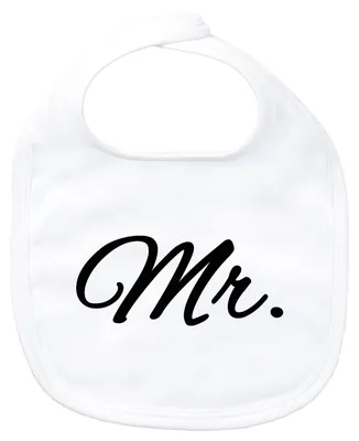 Produktbild von Huuraa Baby Lätzchen Mr. Schriftzug White Klettverschluss  Baumwolle Latz Geschenkidee