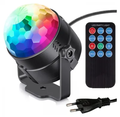 Image de Boule disco LED Uniq PartyLight avec lumière tournante et télécommande