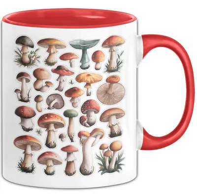 Produktbild von Pilzliebhaber Tasse Geschenkidee Pilz Fan Geschenkidee Lustig (Rot)