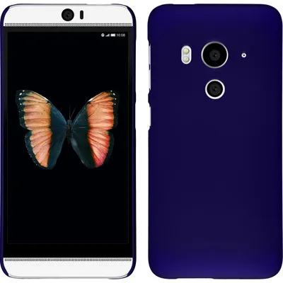 Produktbild von PhoneNatic Case kompatibel mit HTC Butterfly 3 - Hülle blau gummiert Hard-case Cover
